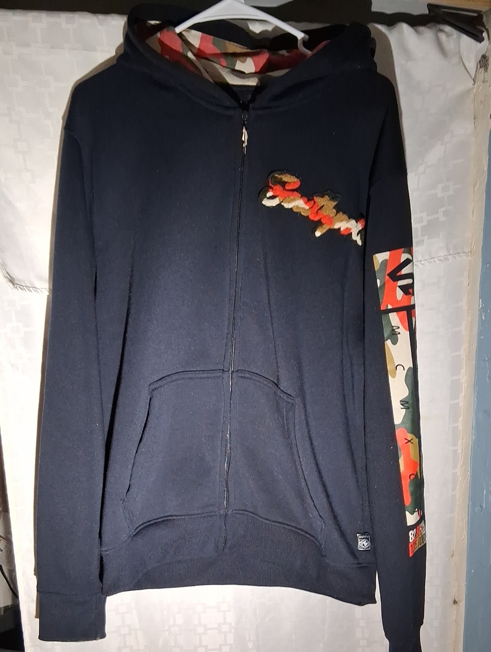 South pole camo full zip hooded sweatshirt , black orange
